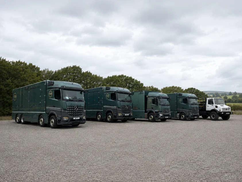 5 fleet vehicles in a natural setting