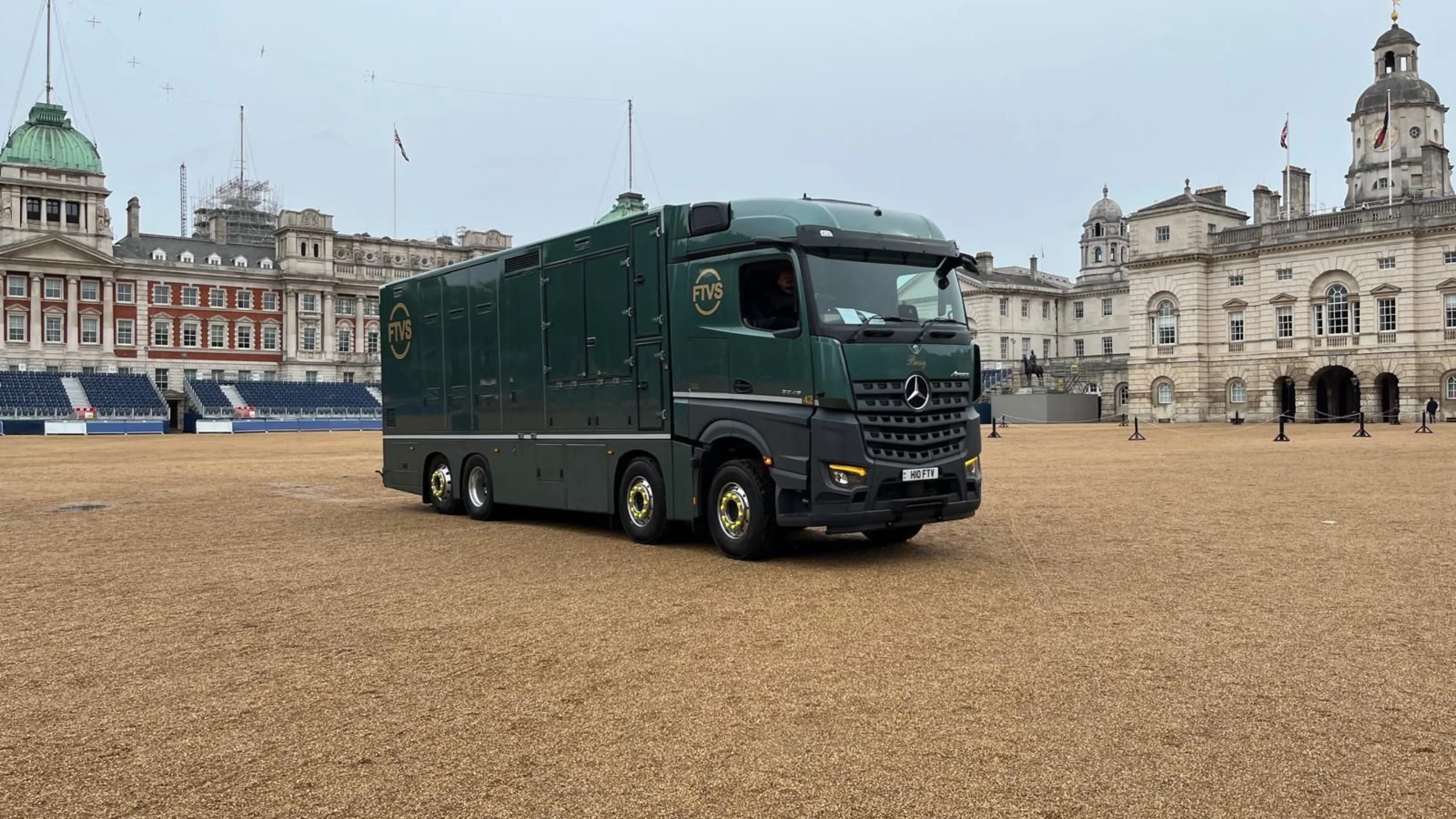 Hybrid energy truck at hourseguards parade